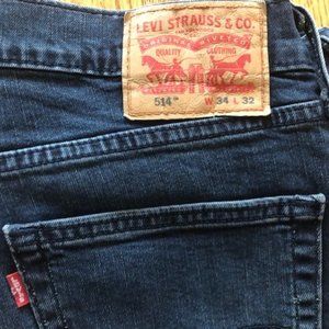 Levis 514 Straight Fit Men's Jeans Shipyard 34W X 32L STYLE: 00514080903432